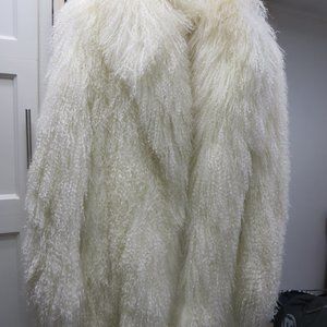 Vintage REAL Mongolian Lamb White Jacket XL